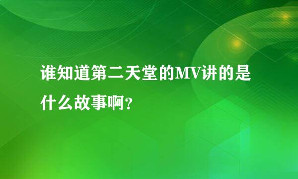 谁知道第二天堂的MV讲的是什么故事啊？