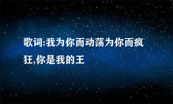 歌词:我为你而动荡为你而疯狂,你是我的王