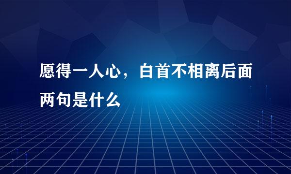 愿得一人心，白首不相离后面两句是什么