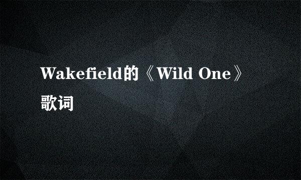 Wakefield的《Wild One》 歌词