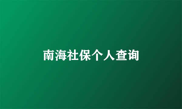 南海社保个人查询