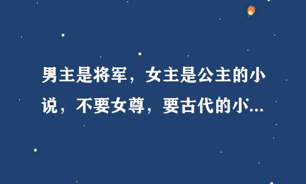 男主是将军，女主是公主的小说，不要女尊，要古代的小说 类似公主金安或公主名妓的