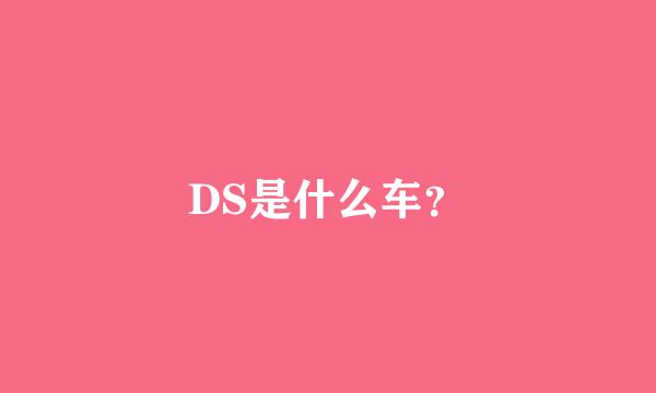 DS是什么车？