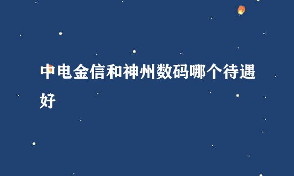 中电金信和神州数码哪个待遇好