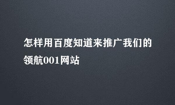 怎样用百度知道来推广我们的领航001网站