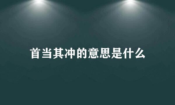 首当其冲的意思是什么