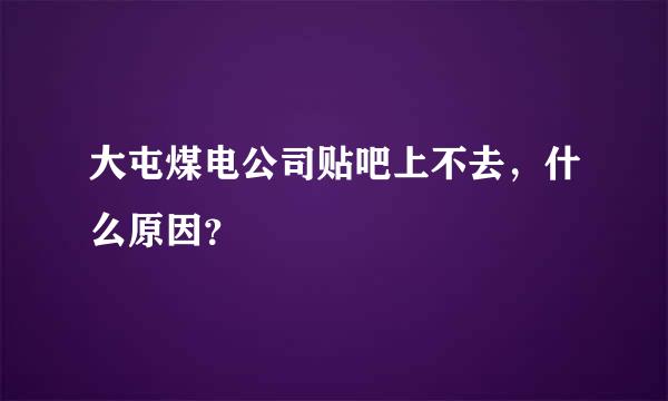 大屯煤电公司贴吧上不去，什么原因？