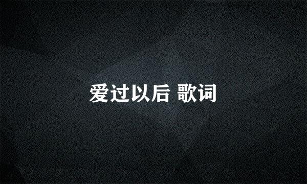 爱过以后 歌词