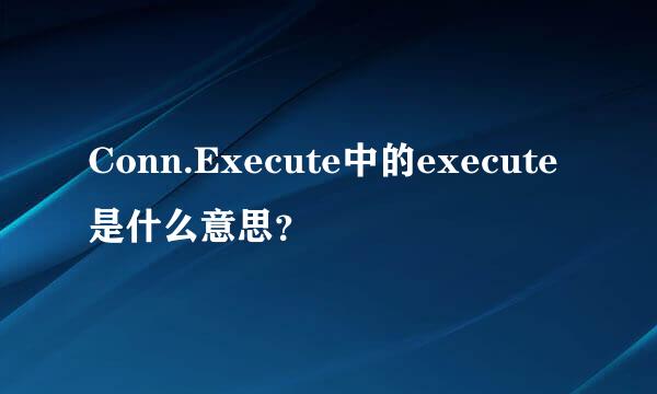 Conn.Execute中的execute是什么意思？