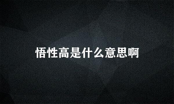 悟性高是什么意思啊