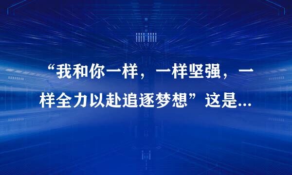 “我和你一样，一样坚强，一样全力以赴追逐梦想”这是哪首歌的歌词呢？