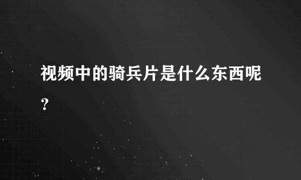 视频中的骑兵片是什么东西呢？