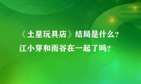 《土星玩具店》结局是什么？江小芽和雨谷在一起了吗？