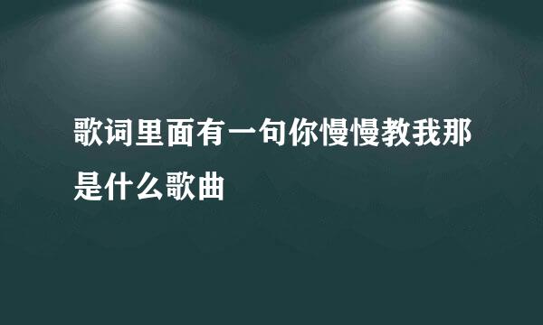 歌词里面有一句你慢慢教我那是什么歌曲