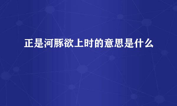 正是河豚欲上时的意思是什么