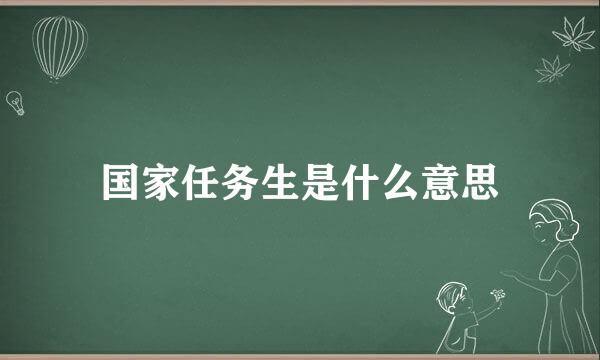 国家任务生是什么意思