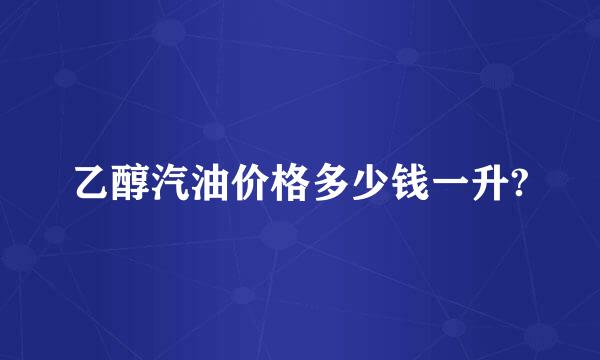 乙醇汽油价格多少钱一升?