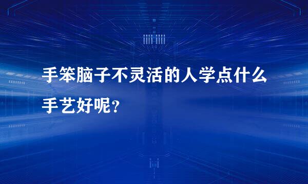 手笨脑子不灵活的人学点什么手艺好呢？