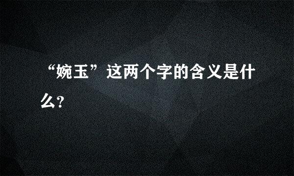 “婉玉”这两个字的含义是什么？