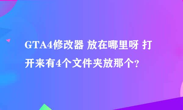 GTA4修改器 放在哪里呀 打开来有4个文件夹放那个？