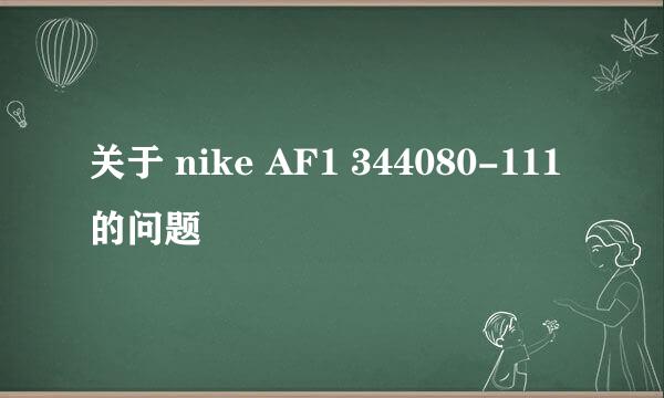 关于 nike AF1 344080-111 的问题