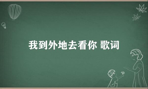 我到外地去看你 歌词