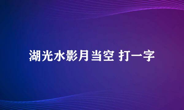 湖光水影月当空 打一字