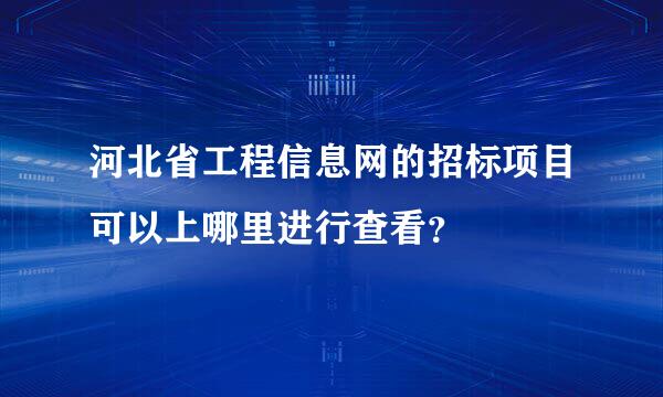 河北省工程信息网的招标项目可以上哪里进行查看？