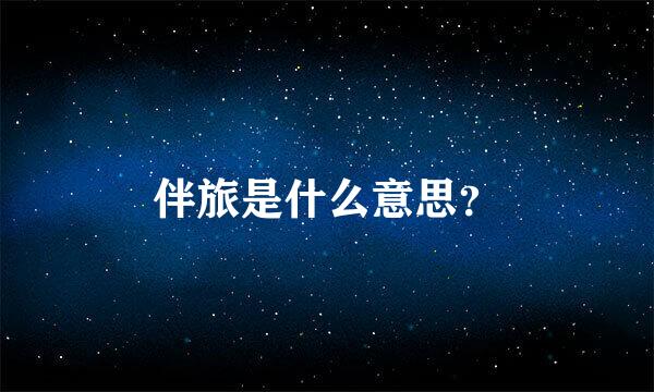 伴旅是什么意思？