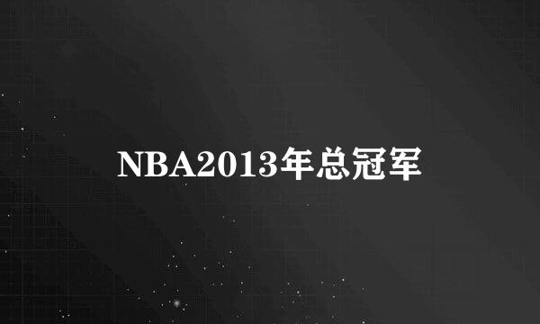 NBA2013年总冠军