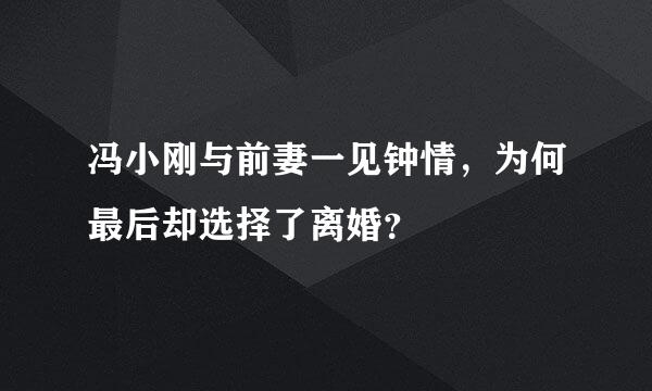 冯小刚与前妻一见钟情，为何最后却选择了离婚？