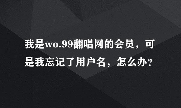 我是wo.99翻唱网的会员，可是我忘记了用户名，怎么办？