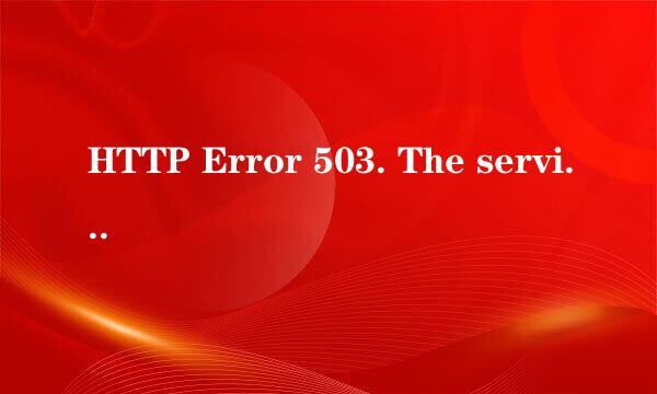 HTTP Error 503. The service is unavailable是什么意思？