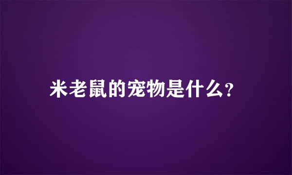 米老鼠的宠物是什么？