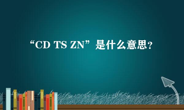 “CD TS ZN”是什么意思？