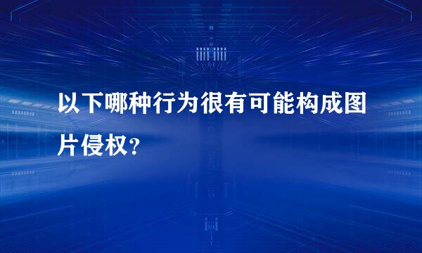 以下哪种行为很有可能构成图片侵权？