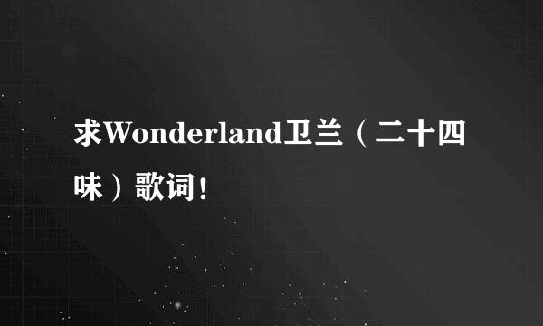 求Wonderland卫兰（二十四味）歌词！