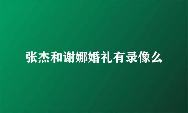 张杰和谢娜婚礼有录像么