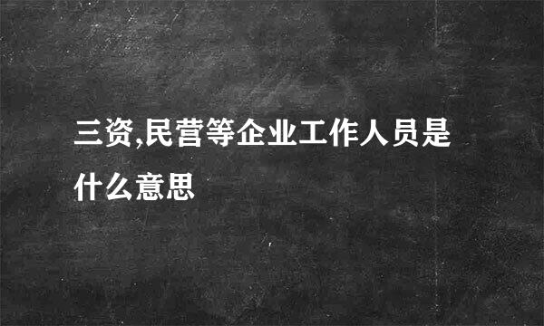 三资,民营等企业工作人员是什么意思