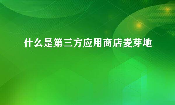 什么是第三方应用商店麦芽地