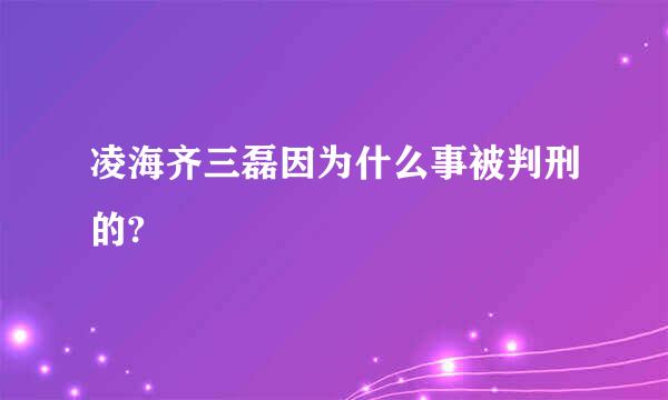 凌海齐三磊因为什么事被判刑的?