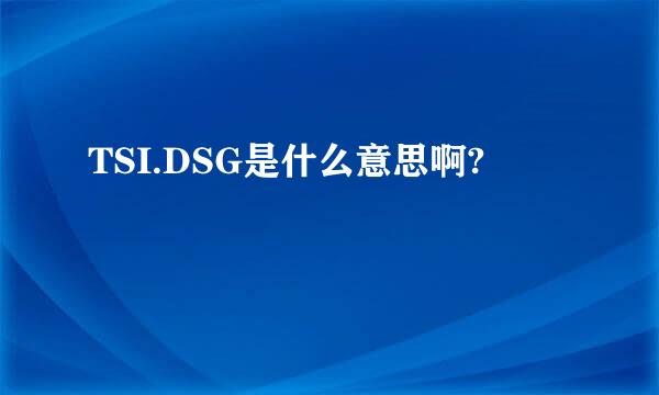 TSI.DSG是什么意思啊?