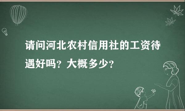 请问河北农村信用社的工资待遇好吗？大概多少？