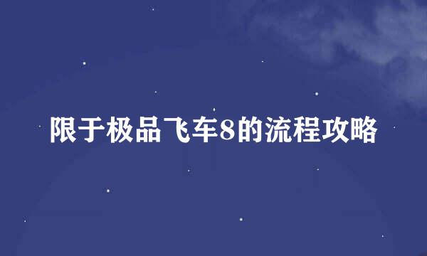 限于极品飞车8的流程攻略