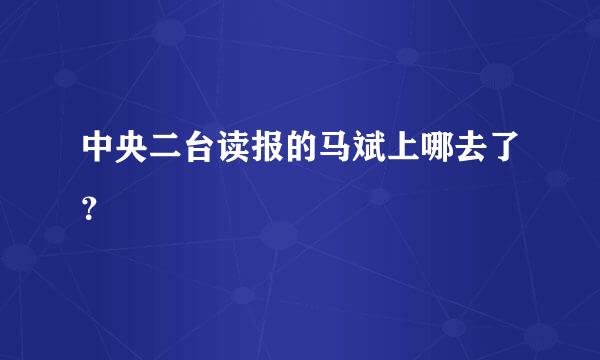 中央二台读报的马斌上哪去了？