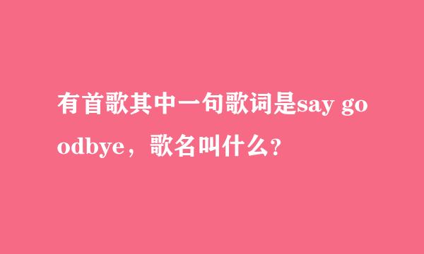 有首歌其中一句歌词是say goodbye，歌名叫什么？