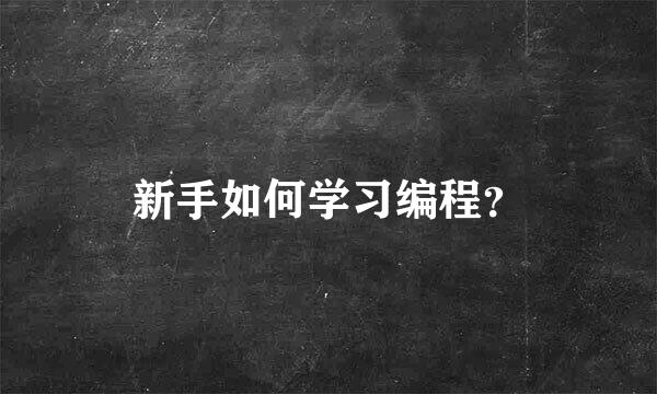 新手如何学习编程？