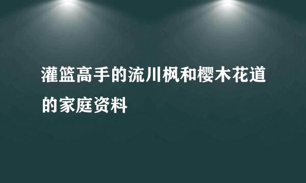 灌篮高手的流川枫和樱木花道的家庭资料