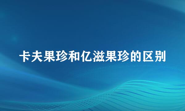 卡夫果珍和亿滋果珍的区别