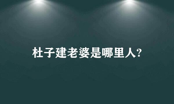 杜子建老婆是哪里人?